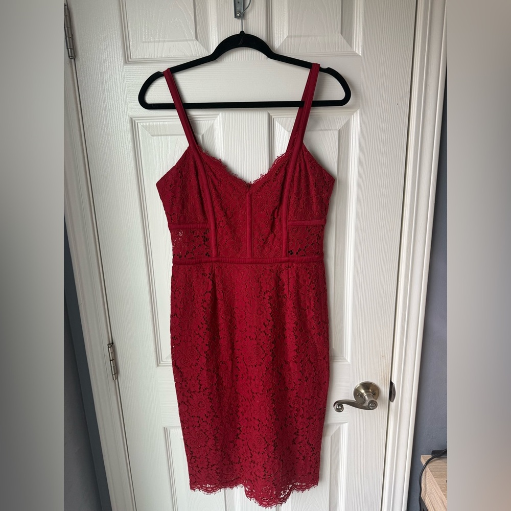 Elegant Red Lace Dress size 6